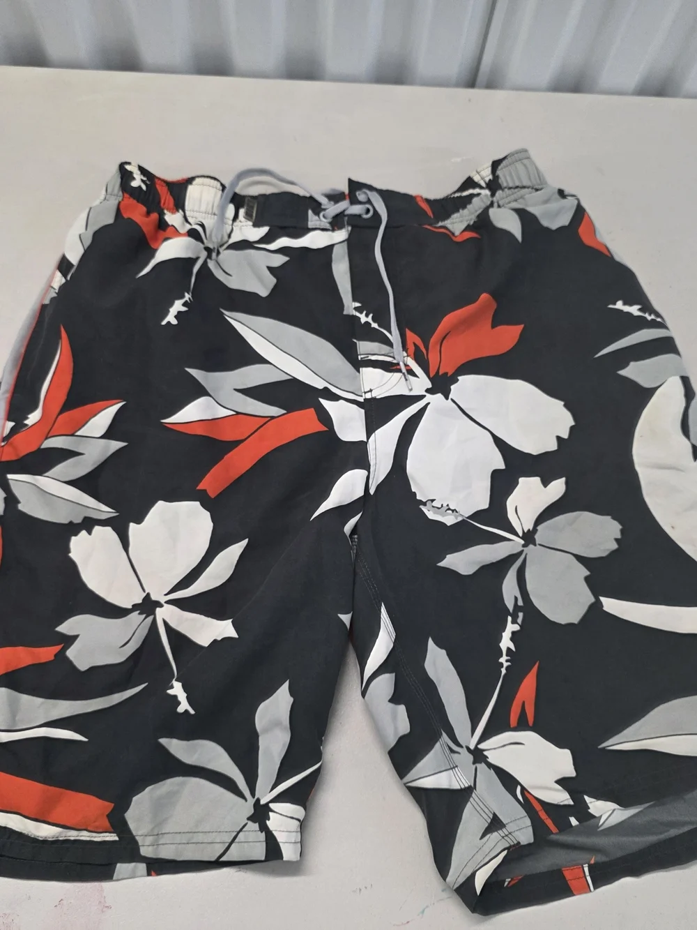 Vintage Nike Men’s Floral Orange Design Swim Trunks Beach Board Shorts Large